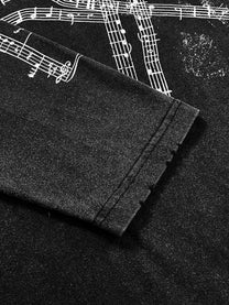ARTIE MASTER | Music Score Layered Sleeve Sweatshirt - product detail