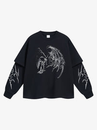 ARTIE MASTER | Dark Wing Layered Sleeve Sweatshirt