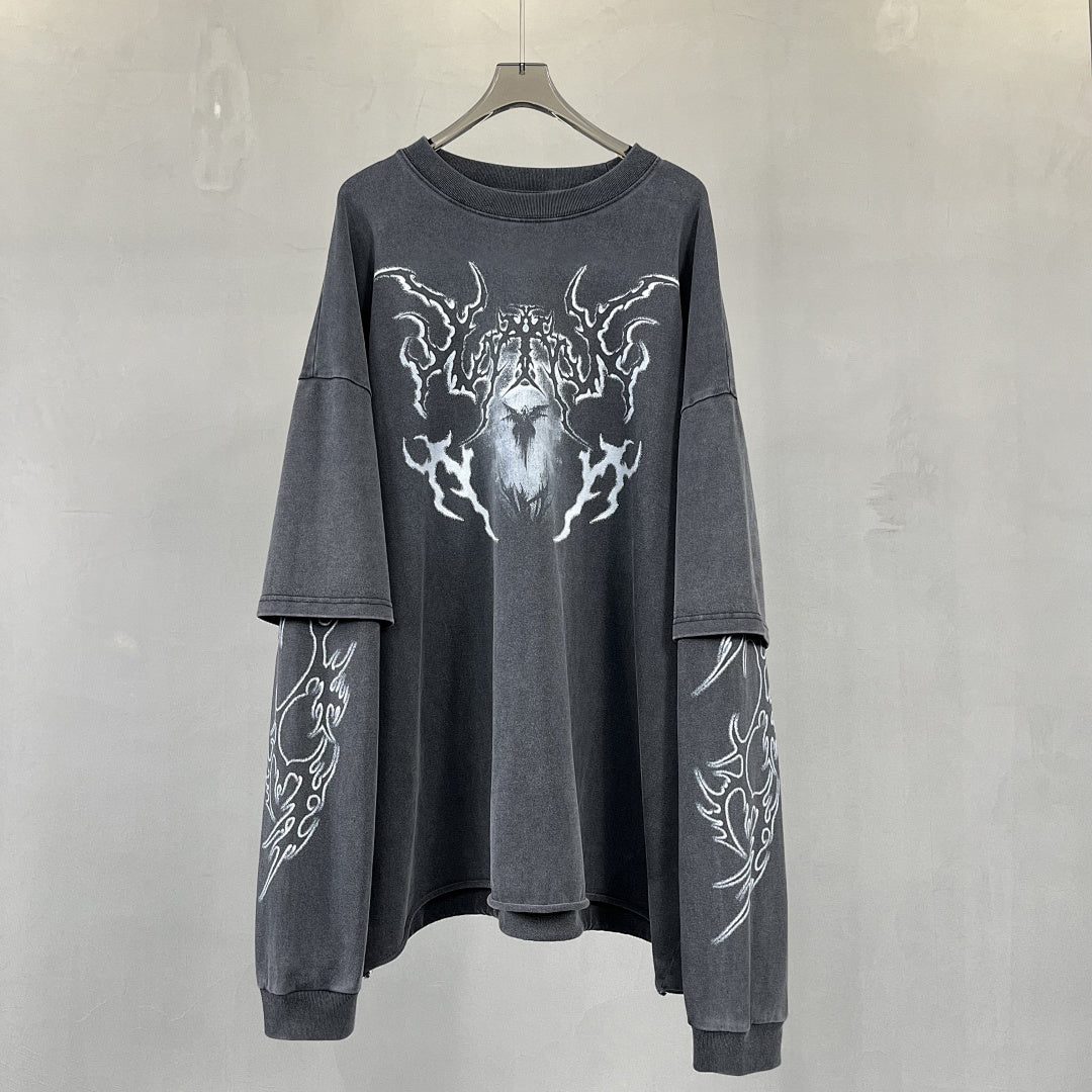 ARTIE MASTER | Flame Emblem Layered Sleeve Sweatshirt - product detail