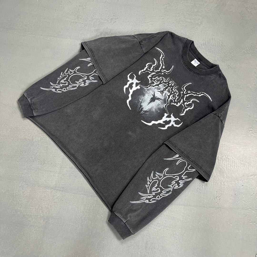 ARTIE MASTER | Flame Emblem Layered Sleeve Sweatshirt - product detail