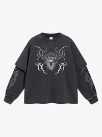 ARTIE MASTER | Flame Emblem Layered Sleeve Sweatshirt