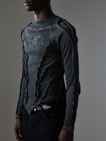 ATSF30 | Sculpted Seam Pointed Hem Sweatshirt - product detail