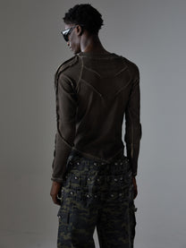 ATSF30 | Sculpted Seam Pointed Hem Sweatshirt - product detail