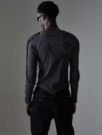 ATSF30 | Sculpted Seam Pointed Hem Sweatshirt - product detail