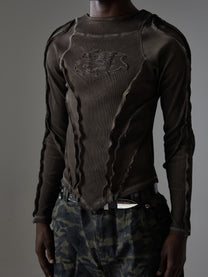 ATSF30 | Sculpted Seam Pointed Hem Sweatshirt - product detail
