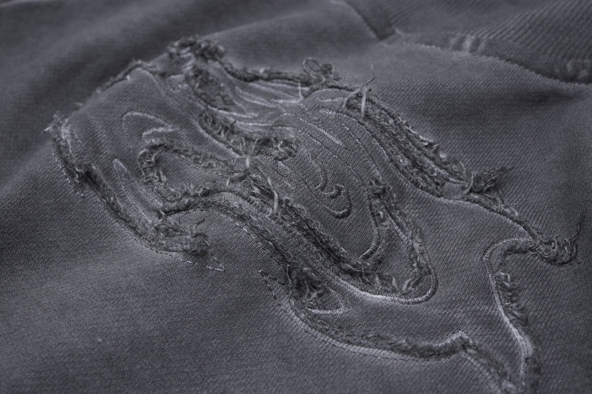 ATSF30 | Distressed Panel Seam Sweatshirt - product detail