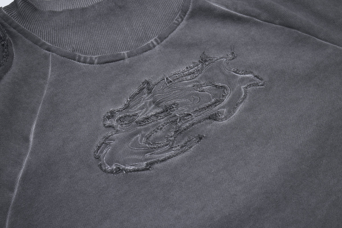 ATSF30 | Distressed Panel Seam Sweatshirt - product detail