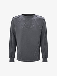 ATSF30 | Distressed Panel Seam Sweatshirt