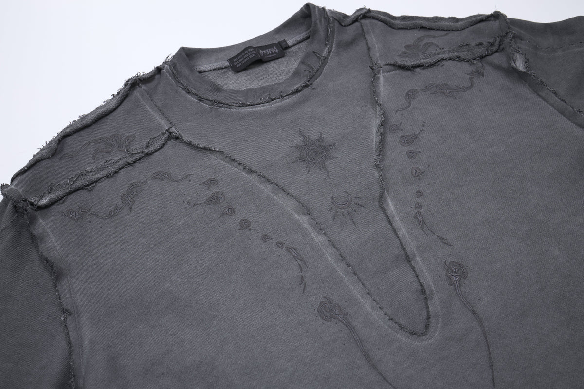 ATSF30 | Washed Henley Panel Sweatshirt - product detail