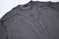 ATSF30 | Washed Henley Panel Sweatshirt - product detail