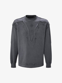 ATSF30 | Washed Henley Panel Sweatshirt