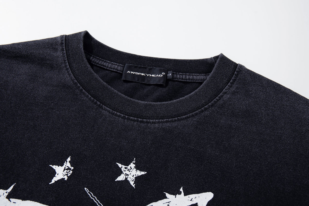 AW SPIKY HEAD | Angel Star Layered Sleeve Sweatshirt - product detail