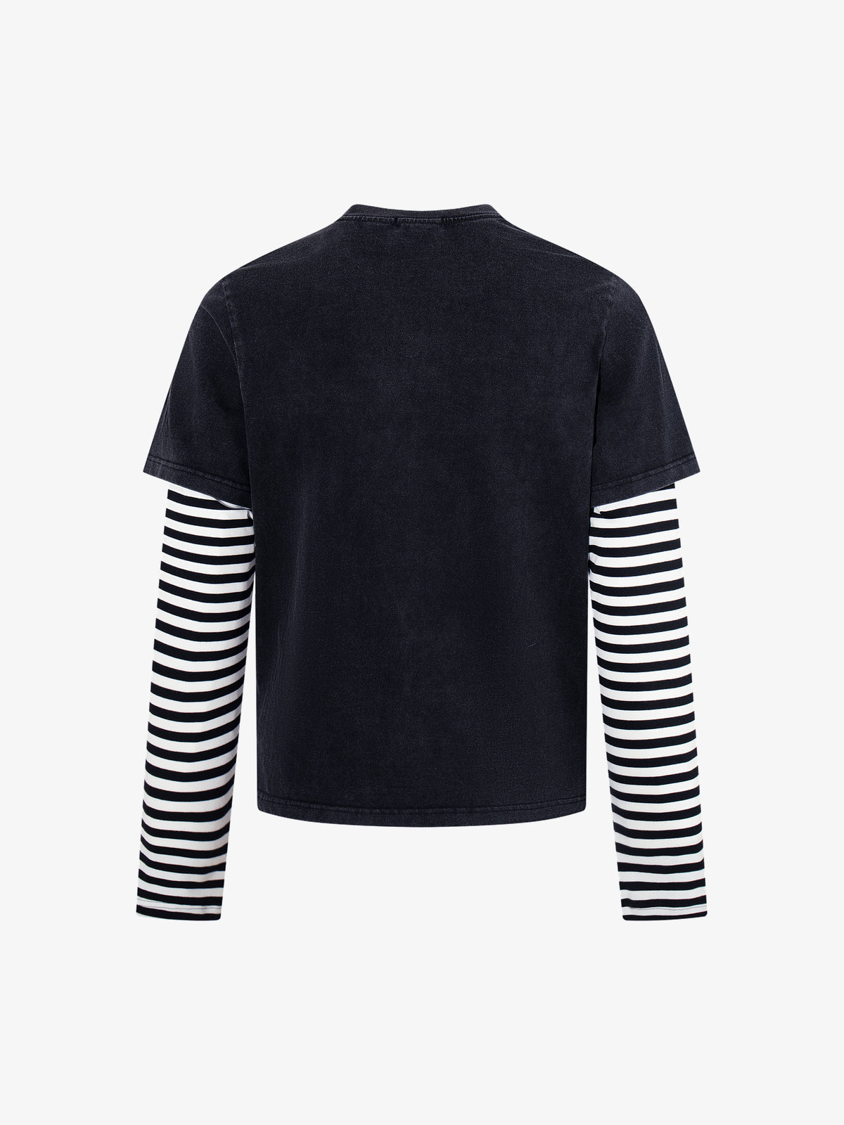 AW SPIKY HEAD | Angel Star Layered Sleeve Sweatshirt in Black - back view
