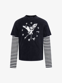 AW SPIKY HEAD | Angel Star Layered Sleeve Sweatshirt