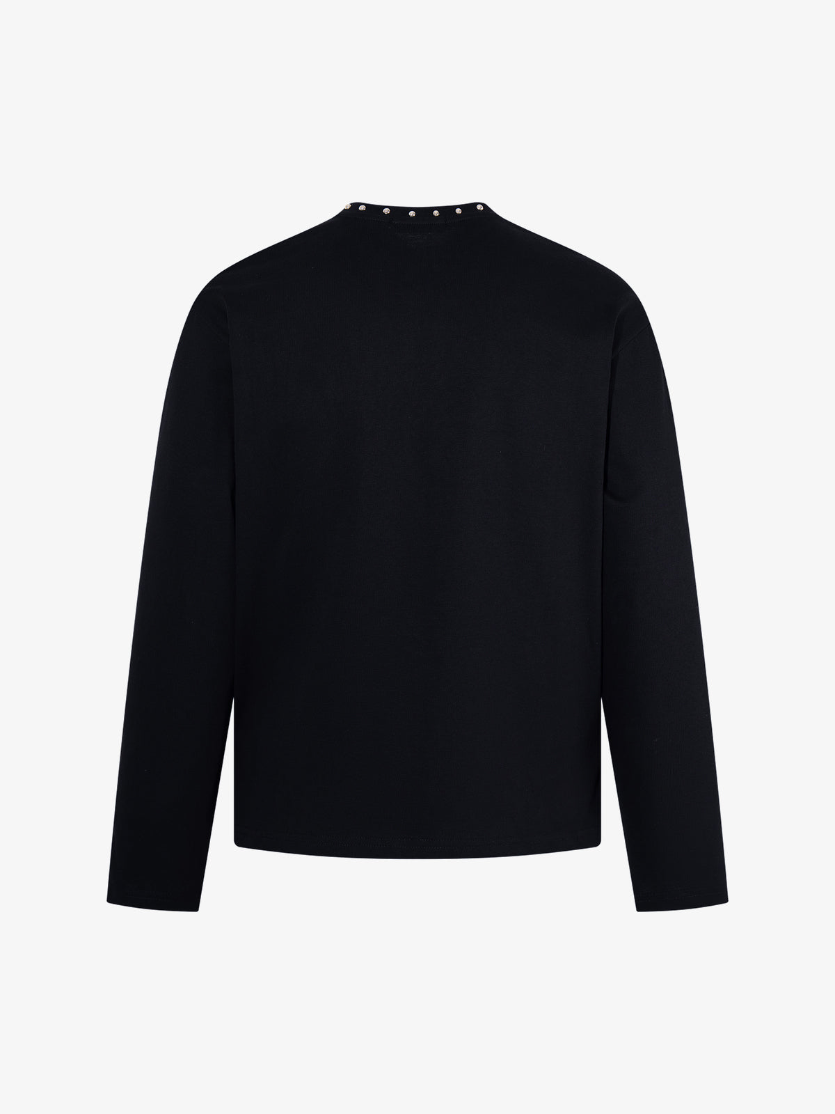 AW SPIKY HEAD | Studded Stand Collar Sweatshirt in Black - back view