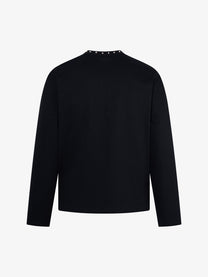 AW SPIKY HEAD | Studded Stand Collar Sweatshirt in Black - back view