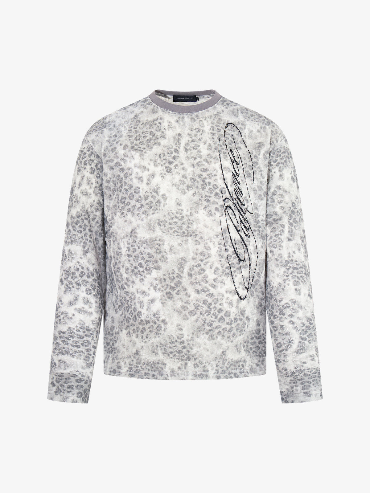 AW SPIKY HEAD | Leopard Print Sweatshirt in Gray - front view