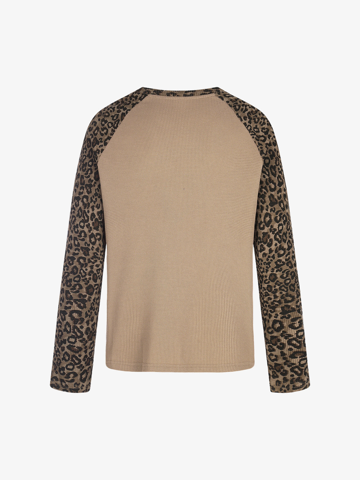 BLACK ENERGY | Leopard Sleeve Photo Collage Sweatshirt in Brown - back view