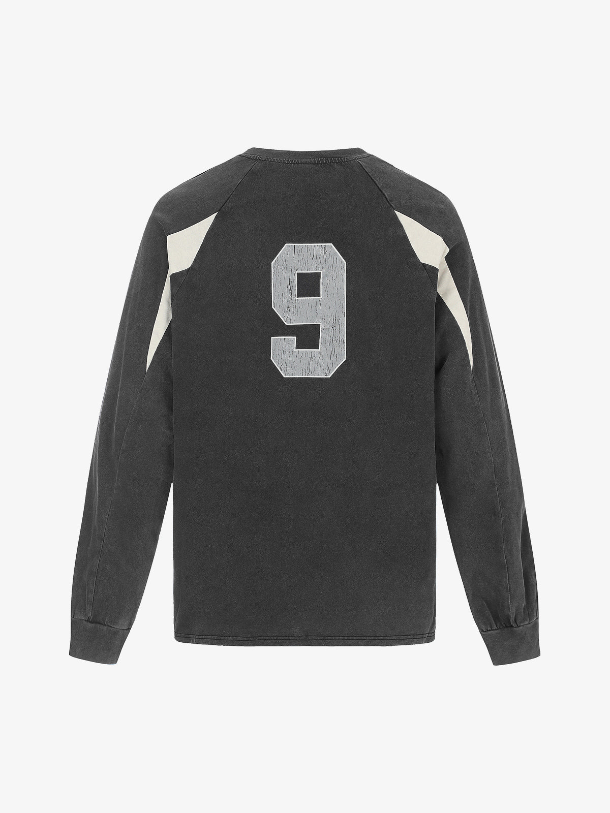 BLACK ENERGY | Number 9 Panel Sweatshirt in Gray - back view