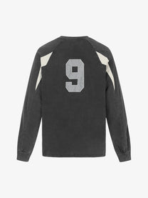 BLACK ENERGY | Number 9 Panel Sweatshirt in Gray - back view