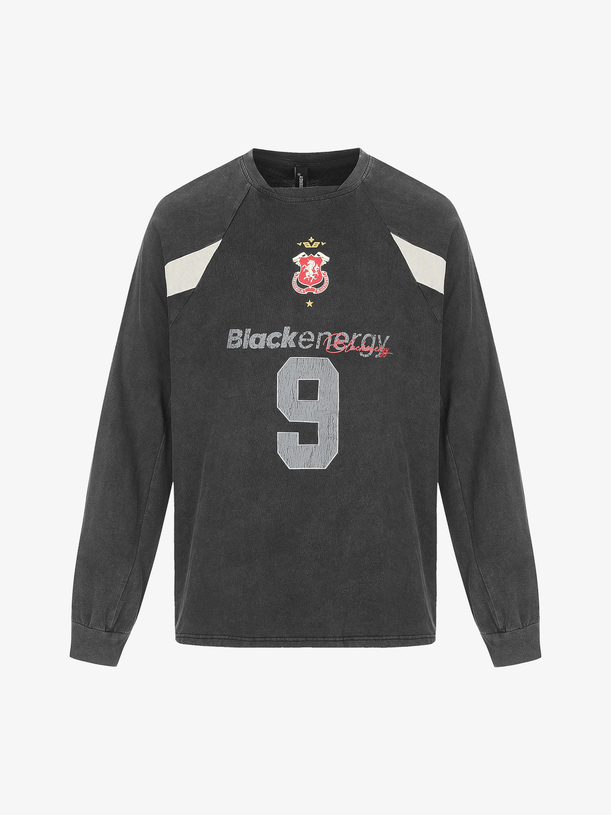 BLACK ENERGY | Number 9 Panel Sweatshirt in Gray - front view