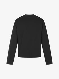 BLACK ENERGY | Paint Splatter Stripe Sweatshirt in Black - back view