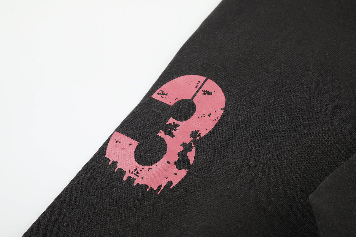 BLACK ENERGY | Distressed Photo Polo Collar Sweatshirt - product detail