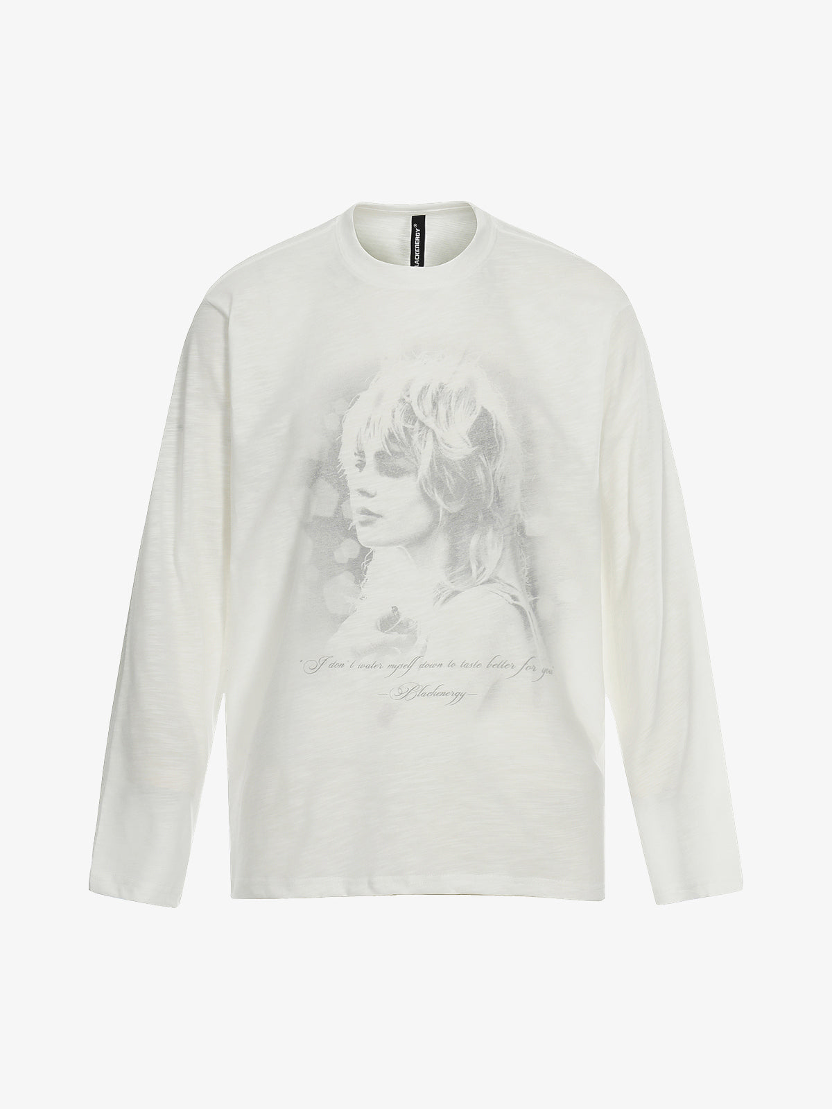 BLACK ENERGY | Faded Portrait Sweatshirt in White - front view