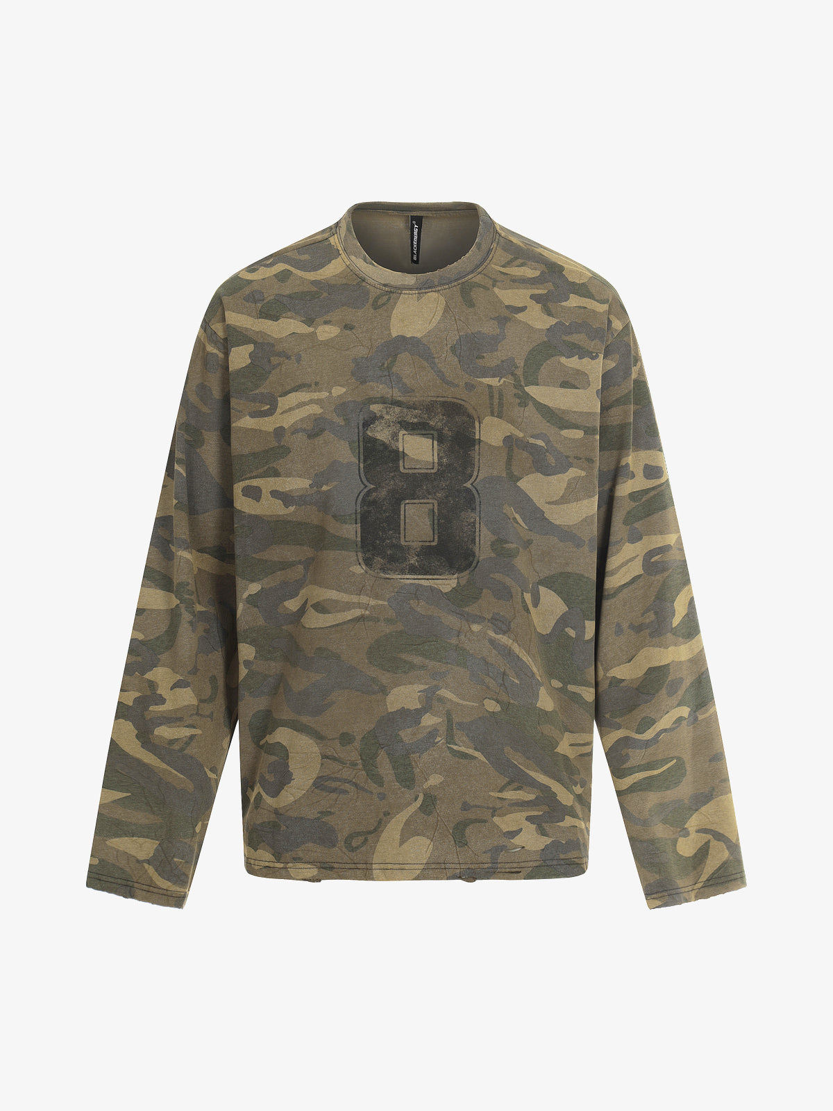 BLACK ENERGY | Camo Number 8 Sweatshirt in Camo - front view