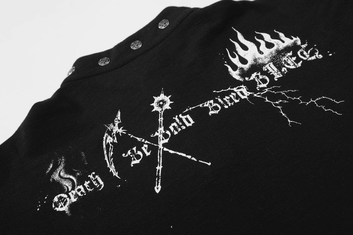 BLACK ENERGY | Horse Illustration Stand Collar Sweatshirt - product detail