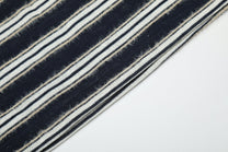 BLACK ENERGY | Faux Fur Collar Striped Sweatshirt - product detail