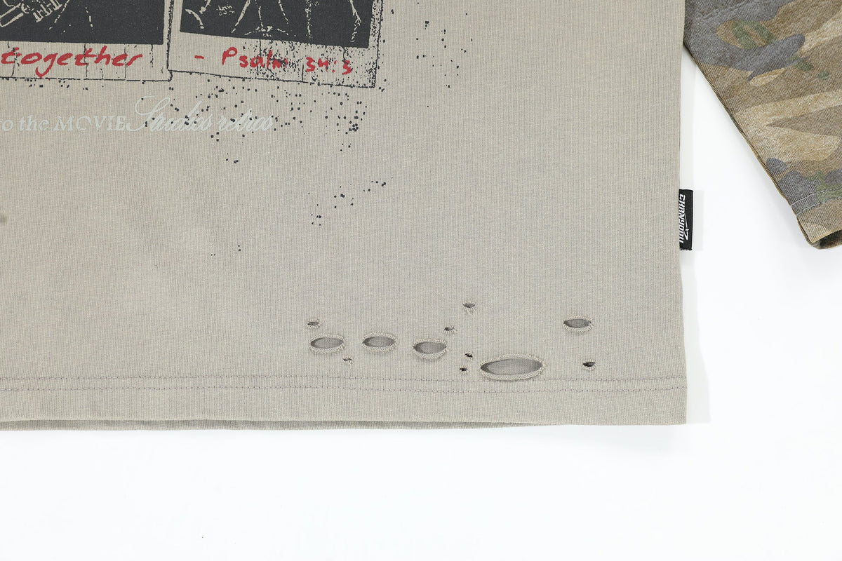 CHANYOOU | Photo Grid Camo Sleeve Sweatshirt - product detail