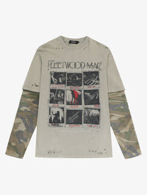 CHANYOOU | Photo Grid Camo Sleeve Sweatshirt in Gray - front view