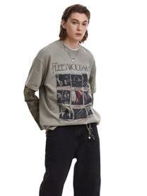 CHANYOOU | Photo Grid Camo Sleeve Sweatshirt - product detail