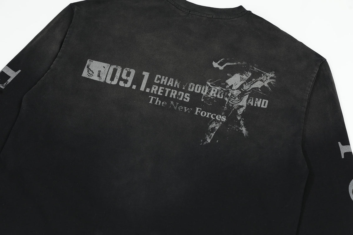 CHANYOOU | Distressed Number 09 Sweatshirt - product detail