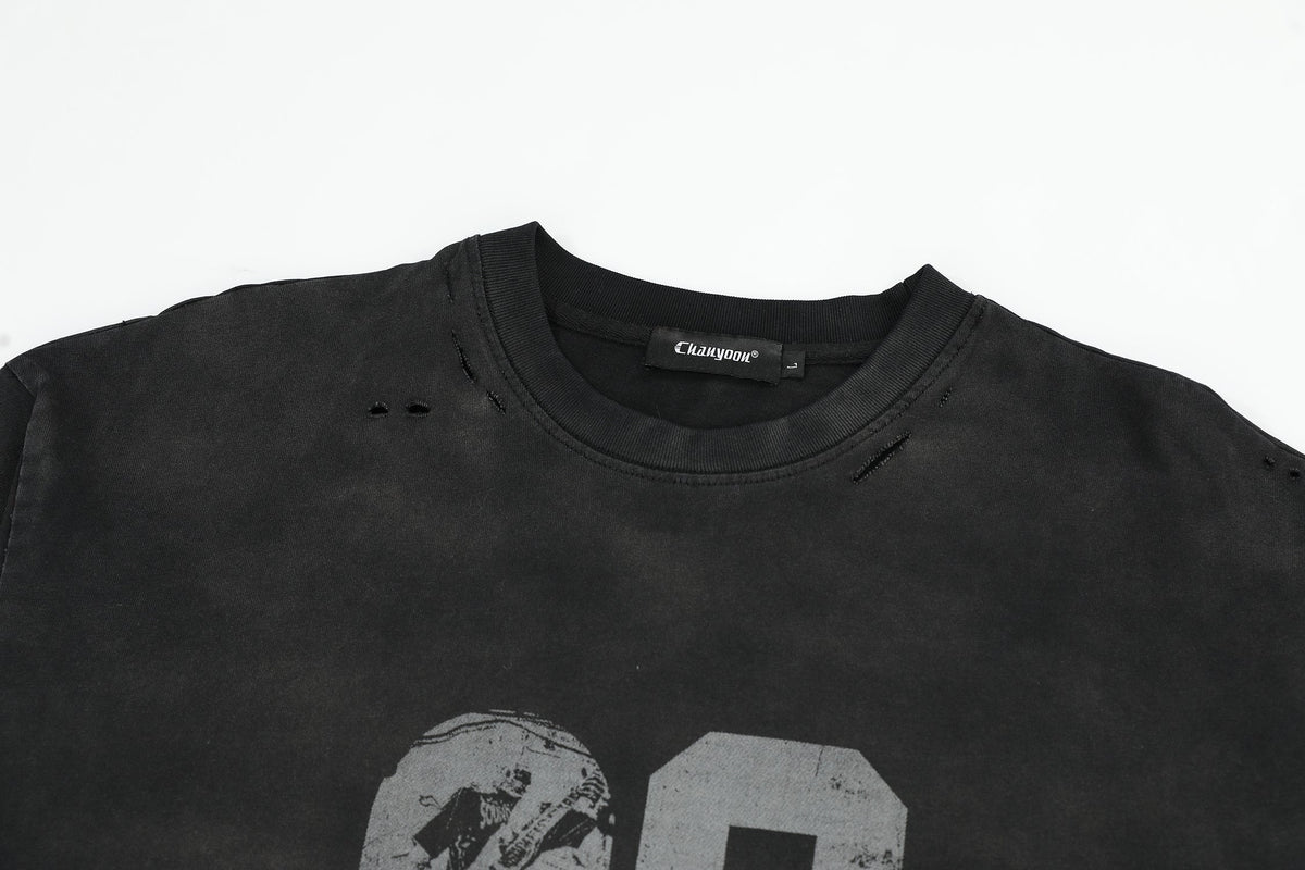 CHANYOOU | Distressed Number 09 Sweatshirt - product detail