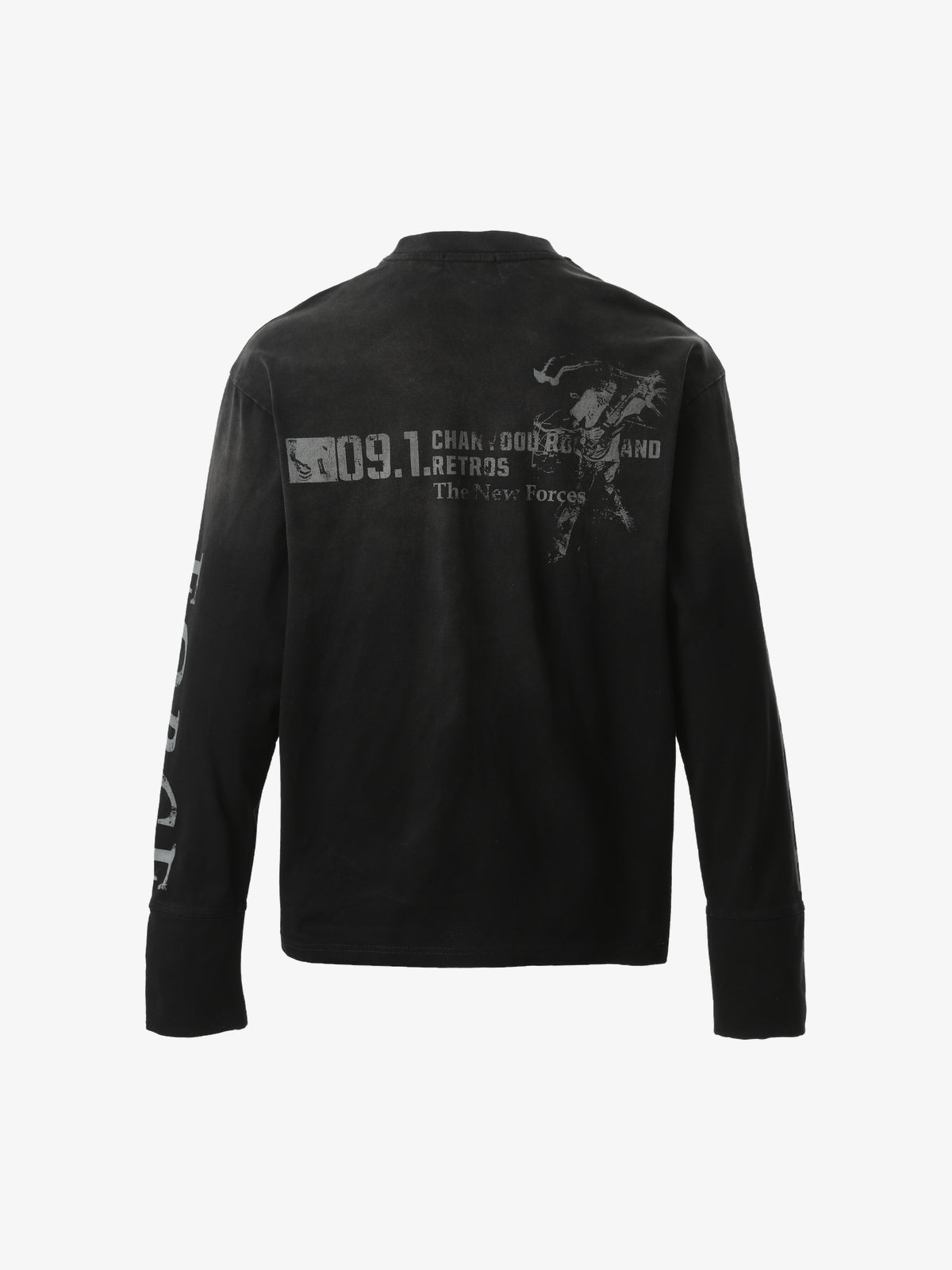 CHANYOOU | Distressed Number 09 Sweatshirt in Black - back view