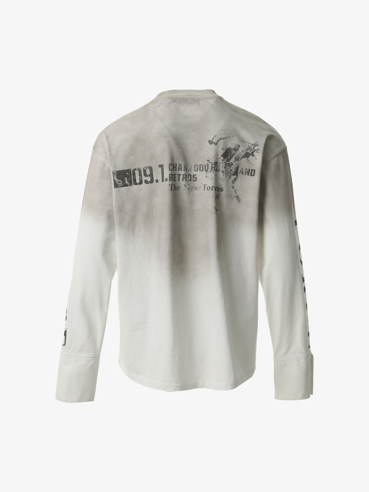 CHANYOOU | Distressed Number 09 Sweatshirt in Gray - back view