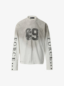 CHANYOOU | Distressed Number 09 Sweatshirt in Gray - front view
