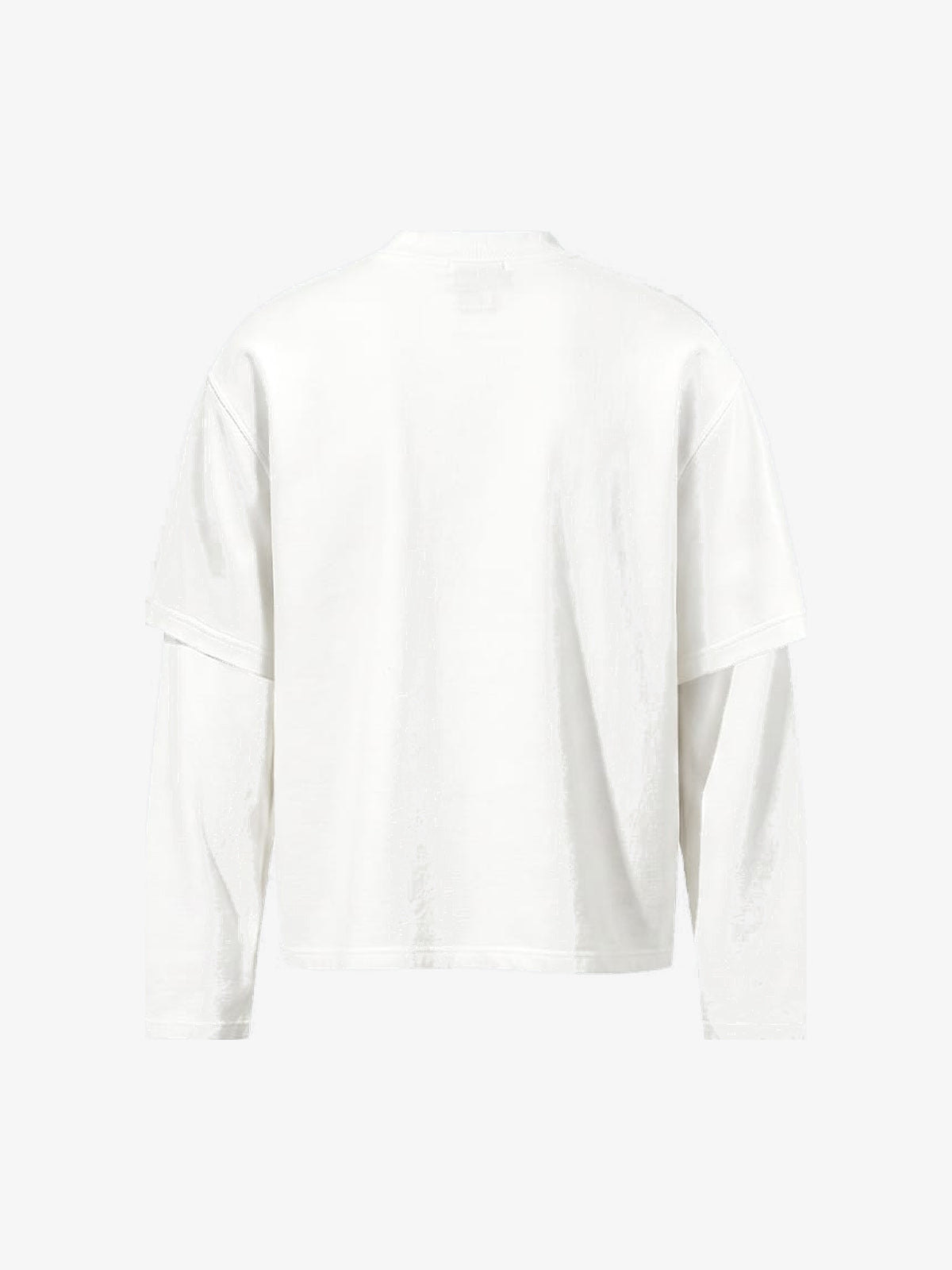 DEHZ | Gothic Cross Layered Sleeve Sweatshirt in White - back view