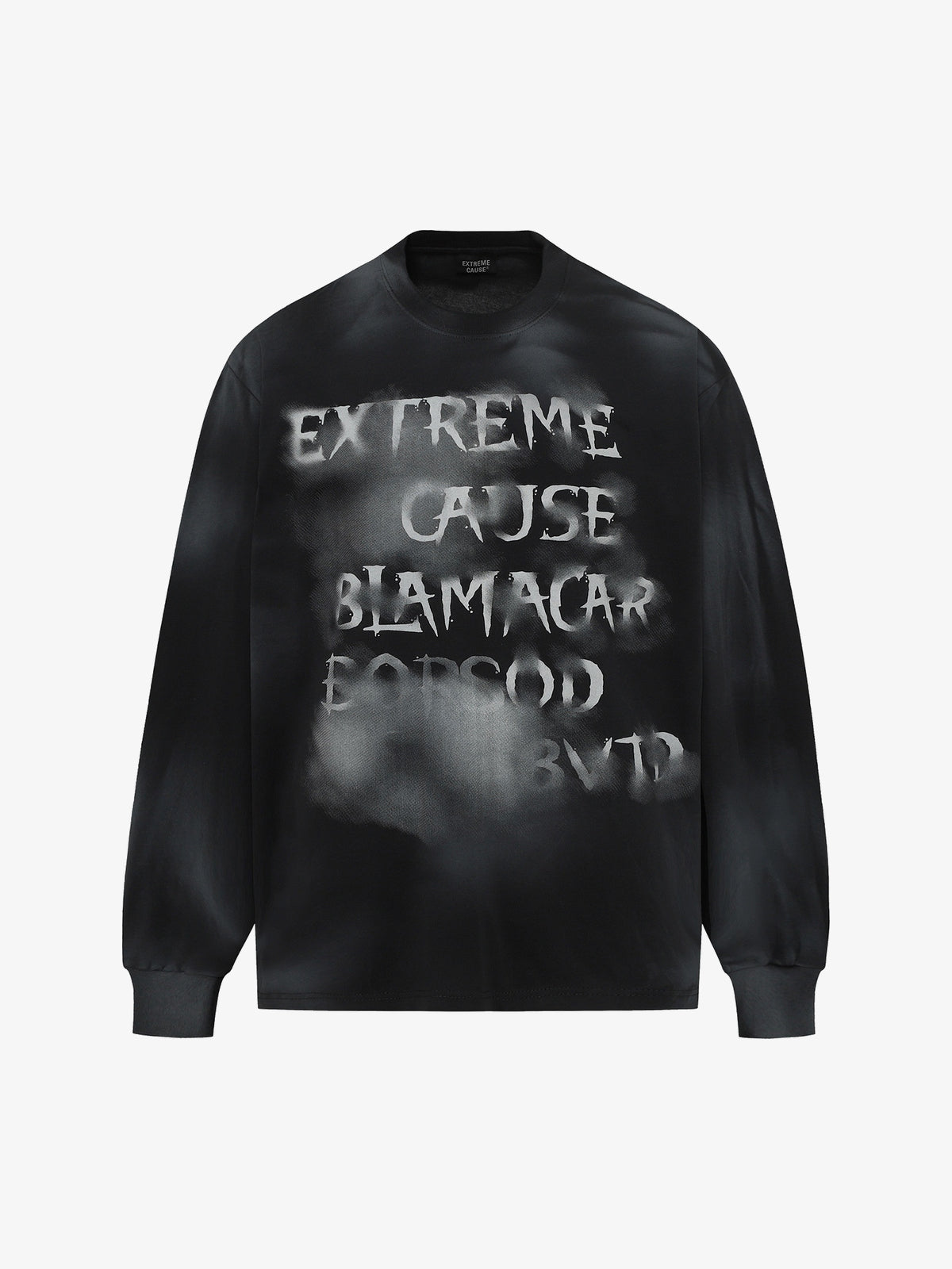 EXTREME CAUSE | Spray Paint Letter Sweatshirt in Black - front view