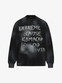 EXTREME CAUSE | Spray Paint Letter Sweatshirt in Black - front view