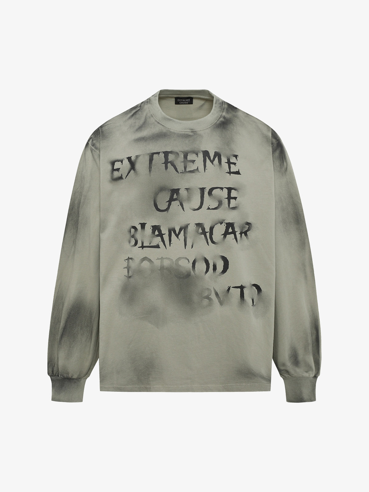 EXTREME CAUSE | Spray Paint Letter Sweatshirt in Green - front view