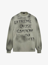 EXTREME CAUSE | Spray Paint Letter Sweatshirt in Green - front view