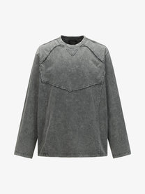EXTREME CAUSE | Washed Panel Seam Sweatshirt in Gray - front view