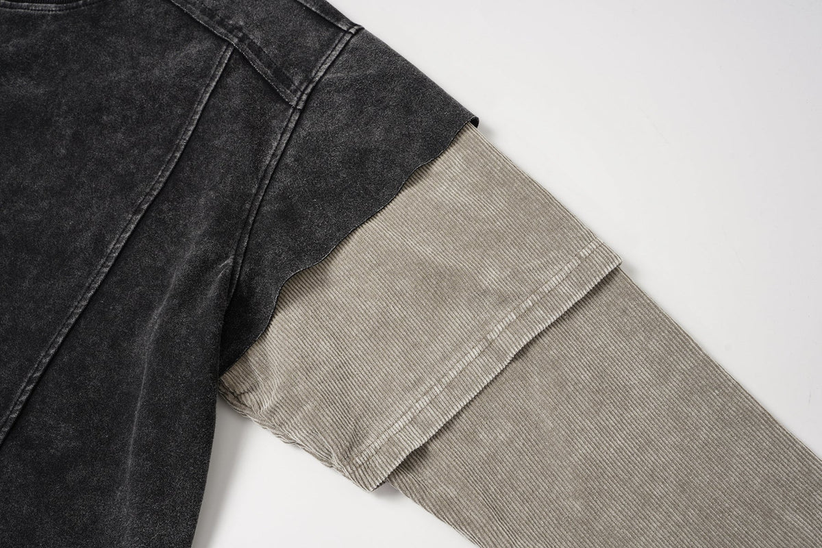 EXTREME CAUSE | Distressed Layered Sleeve Sweatshirt - product detail