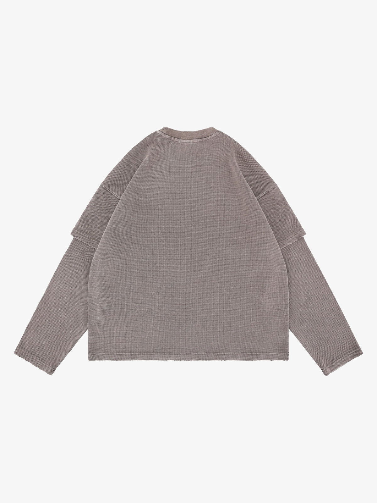 FGSS | Washed Raw Edge Layered Sweatshirt in Brown - back view