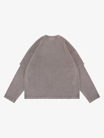FGSS | Washed Raw Edge Layered Sweatshirt in Brown - back view