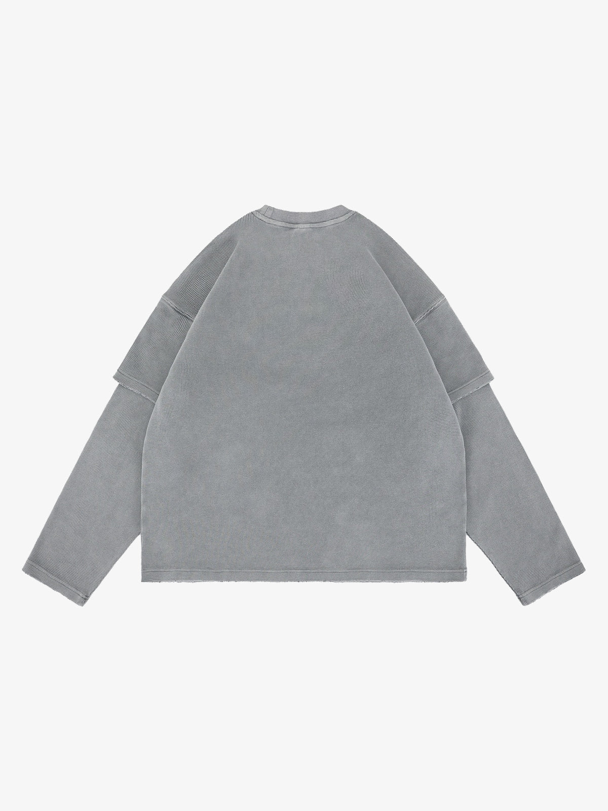 FGSS | Washed Raw Edge Layered Sweatshirt in Gray - back view