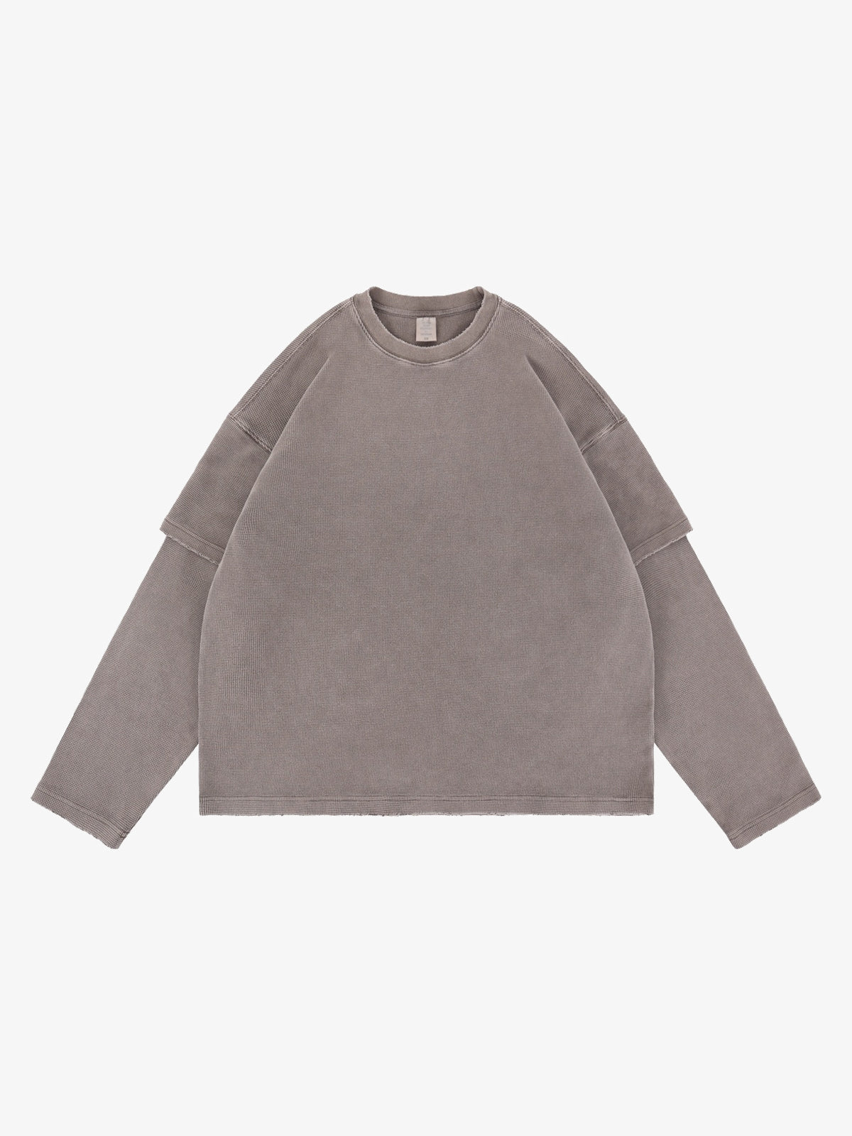 FGSS | Washed Raw Edge Layered Sweatshirt in Brown - front view